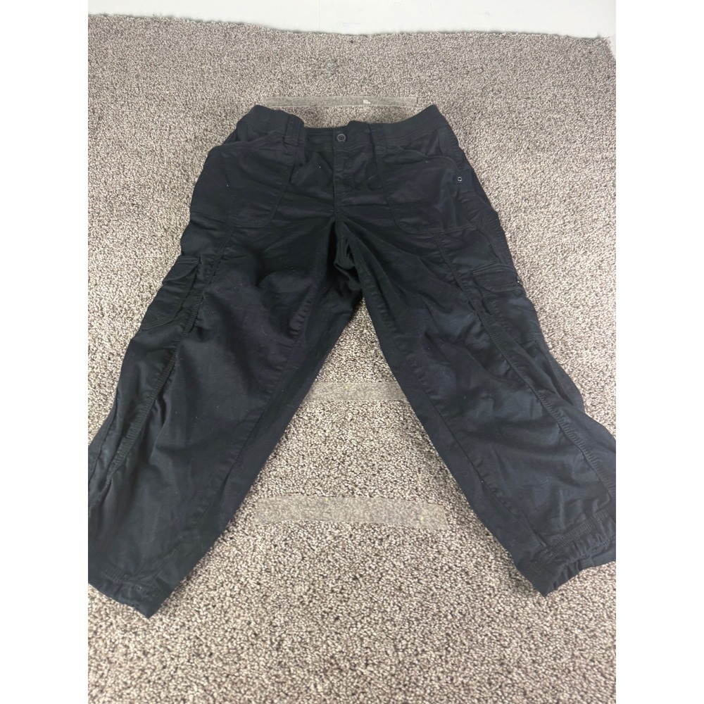 Style & Co Womens Black Cargo Crop Pants Size 8 Utility Capri Trousers